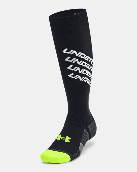 Unisex UA High Rise Over-The-Calf Socks in Black image number 1